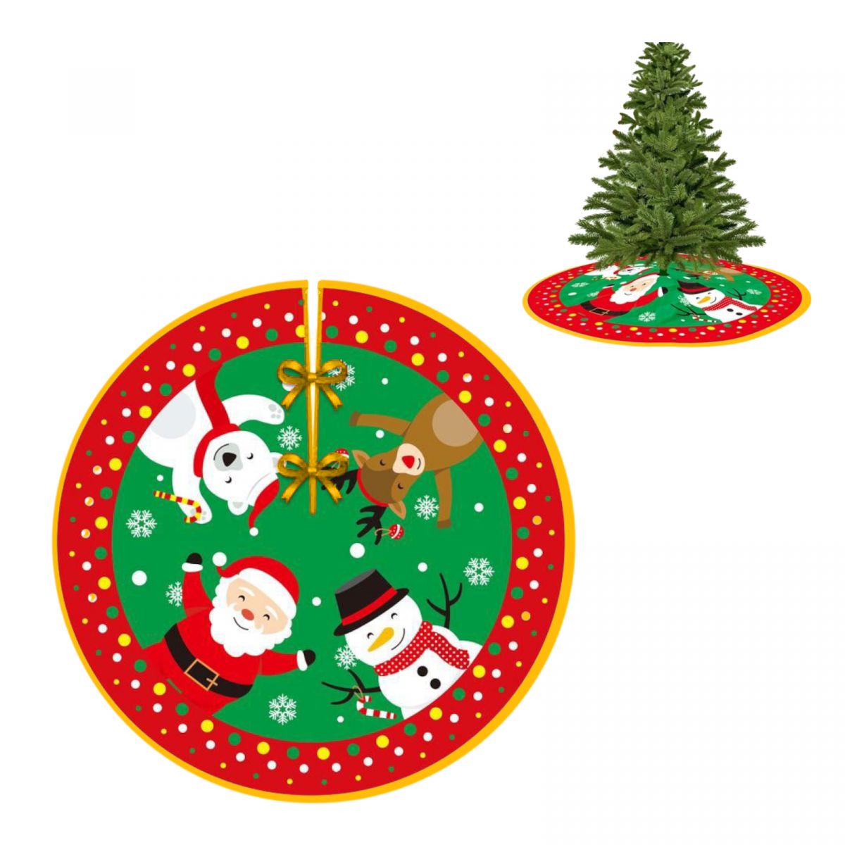 Декоративный коврик под новогоднюю елку 88 см  фото 1