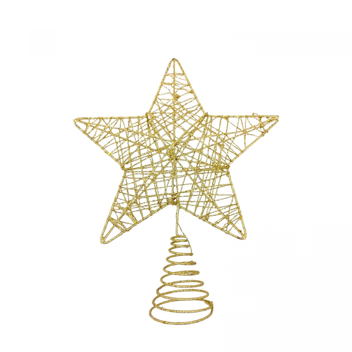 Верхушка для елки звезда золотая 23 см  фото 1