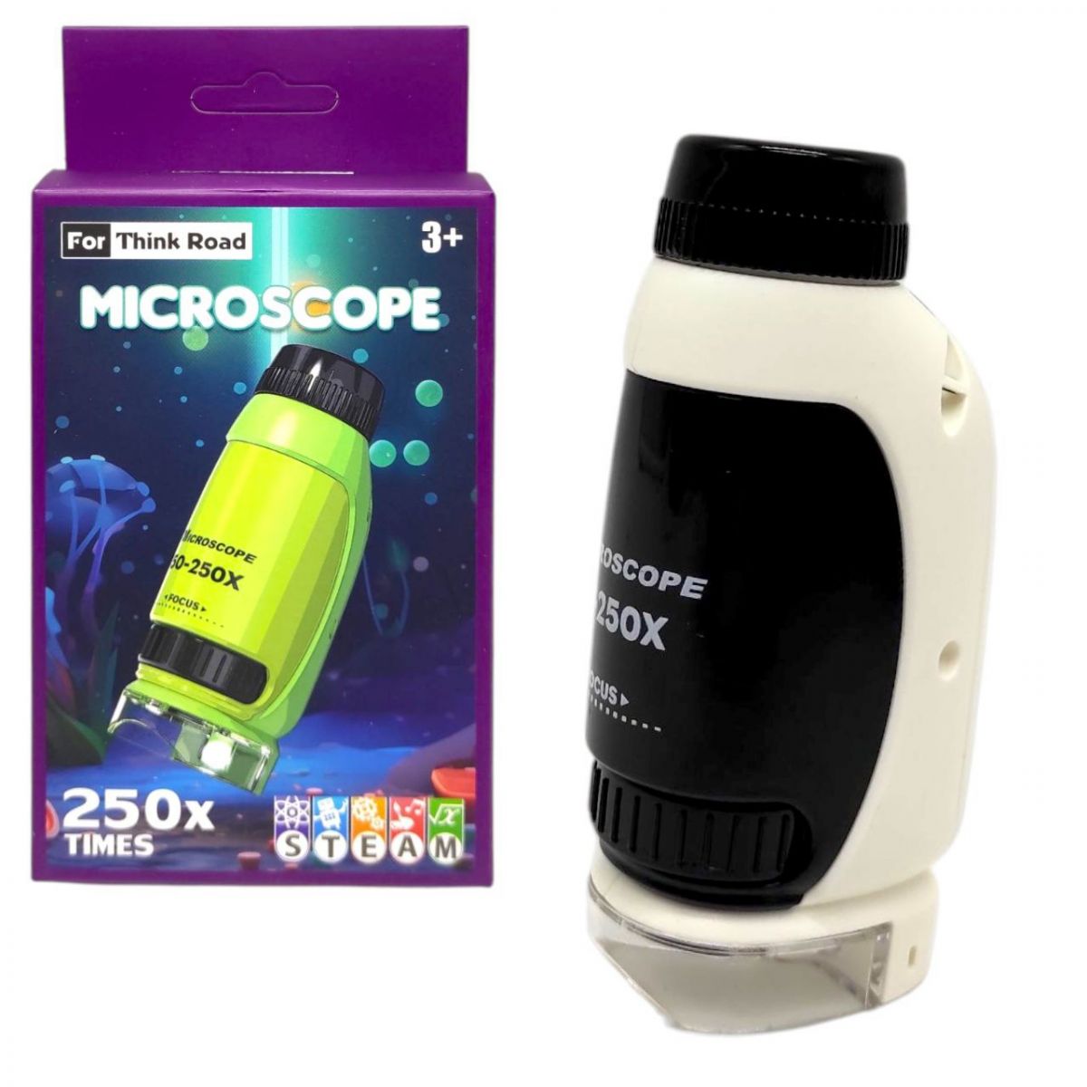 Мікроскоп 250х збільшення, (БІЛИЙ)  фото 1