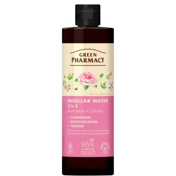 Green Pharmacy Міцелярна вода 3в1 Мускусна троянда та бавовна 500мл  фото 1
