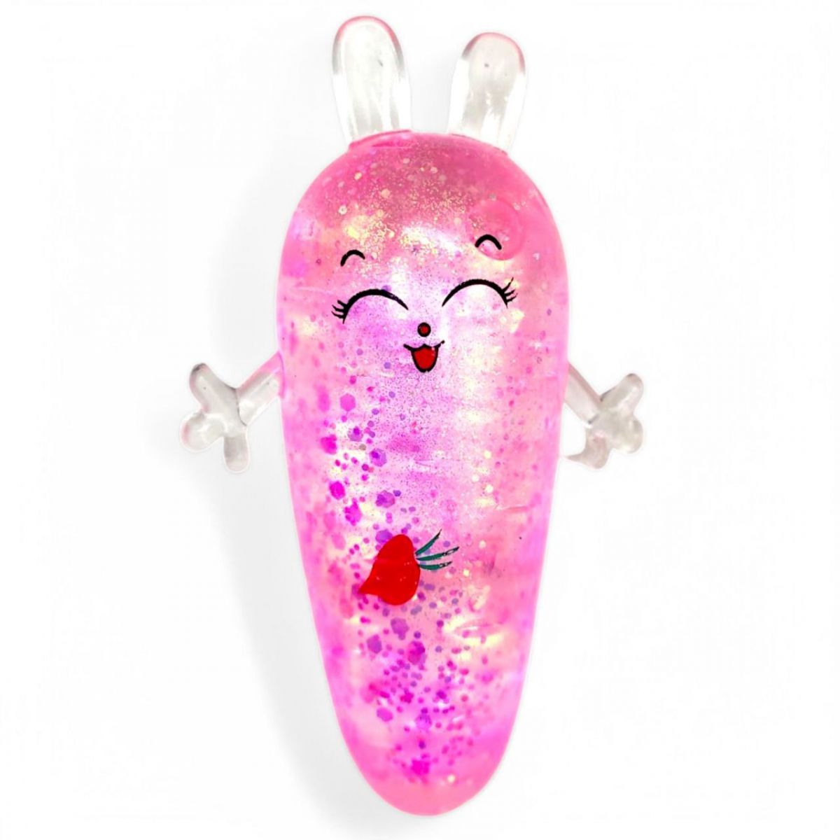 Антистрес жуйка-тягучка "Морквинка" 11 см (рожевий)  фото 1