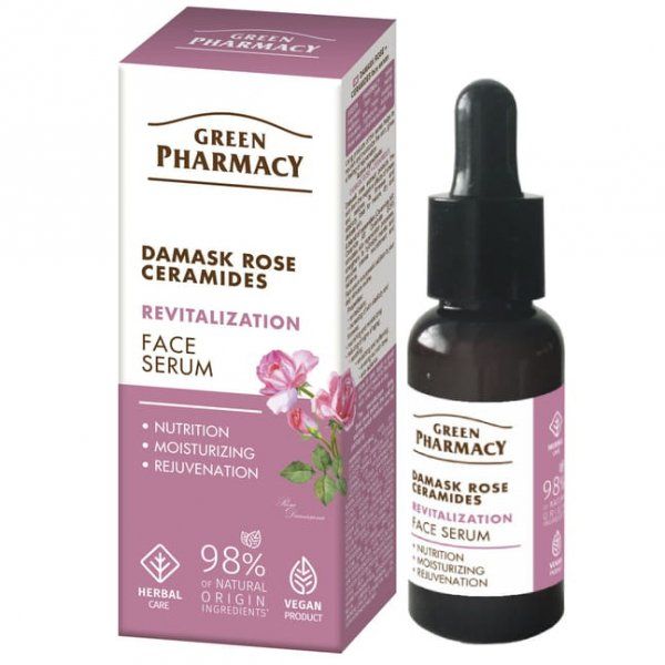 Green Pharmacy Сироватка для обличчя Дамаська троянда + Кераміди, 30мл  фото 1