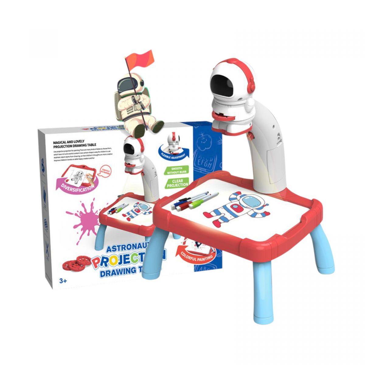 Детский стол для рисования "КОСМОС" с проектором в коробке  фото 1