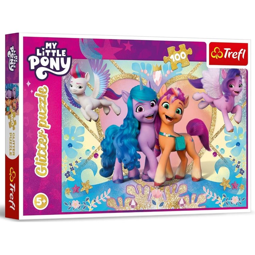 Пазли - 100 ел, Глітерні "Поні.  Подружки"  фото 1