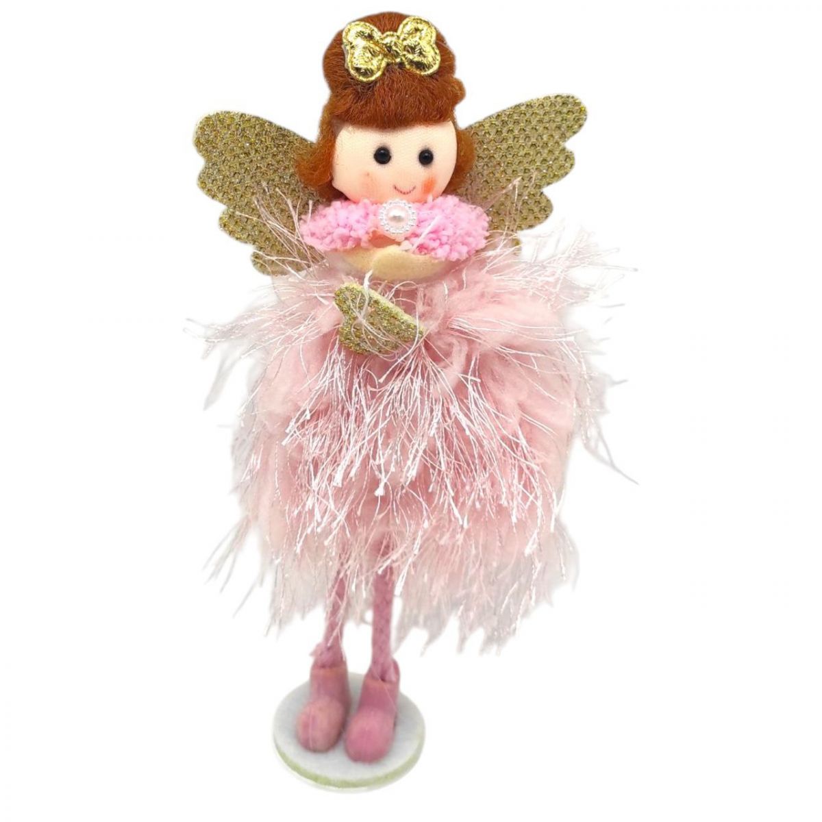 Іграшка декор новорічна лялька (РОЖЕВА)  фото 1