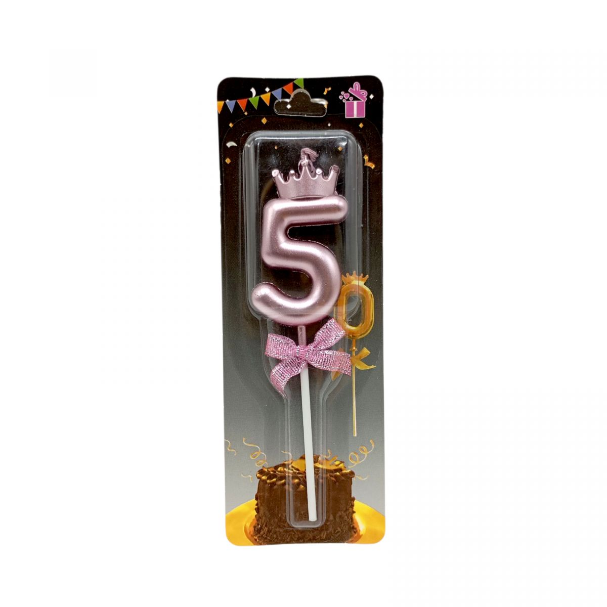 Свічка для торта "Цифра 5 з короною" (ФІОЛЕТОВА)  фото 1