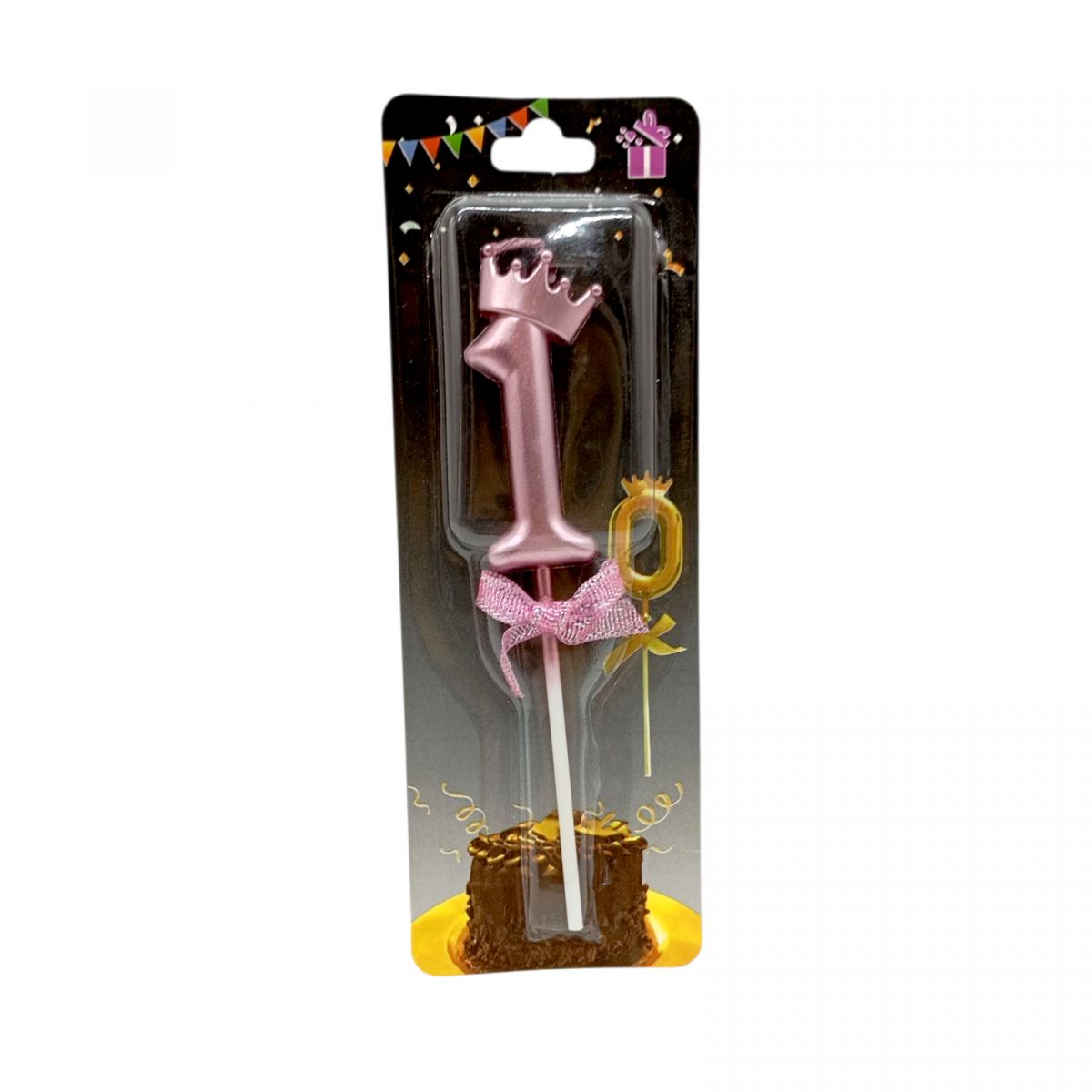 Свічка для торта "Цифра 1 з короною" (ФІОЛЕТОВА)  фото 1