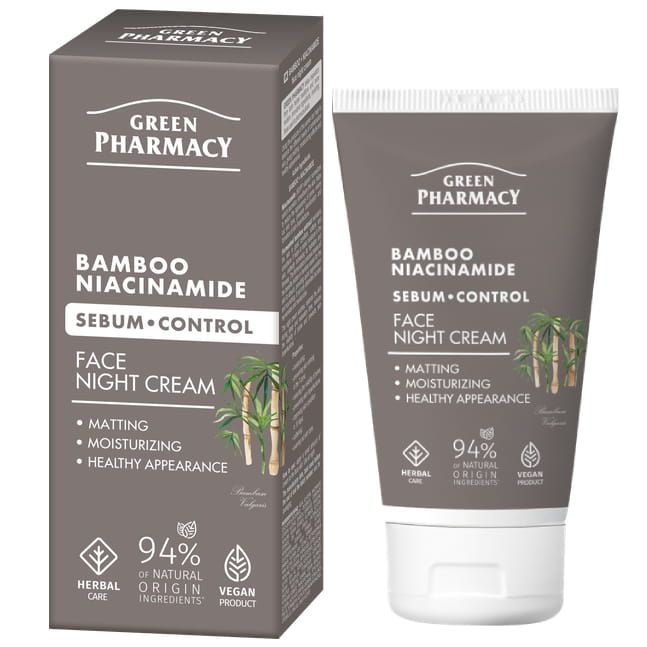 Green Pharmacy  Нічний крем для обличчя Бамбук + ніацинамід, 50мл  фото 1