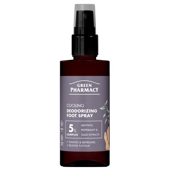 Green Pharmacy Дезодоруючий спрей для ніг Охолоджувальний, 150мл  фото 1