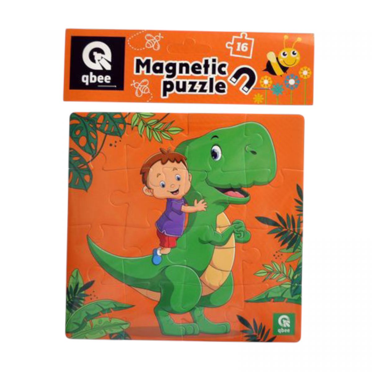 Пазли фомові магнітні - 16 елм.  "Діно друг"  фото 1