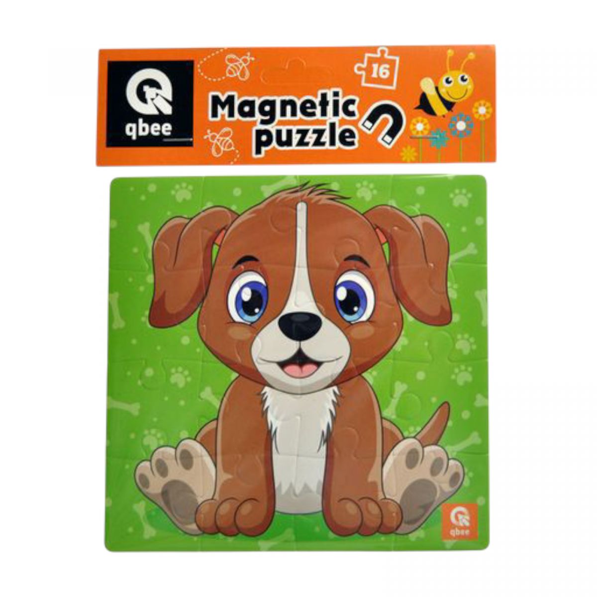 Пазли фомові магнітні - 16 елм.  "Цуценя"  фото 1