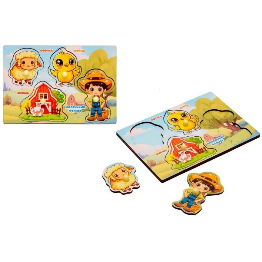 Сортер-вкладиш "Ферма" деревʼяний  фото 1