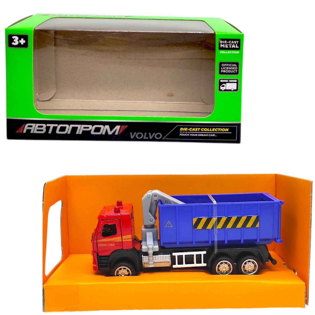 Машина металлическая "АВТОПРОМ.  1:72 Volvo Crane Truck" (13,5*7*5 см)  фото 1