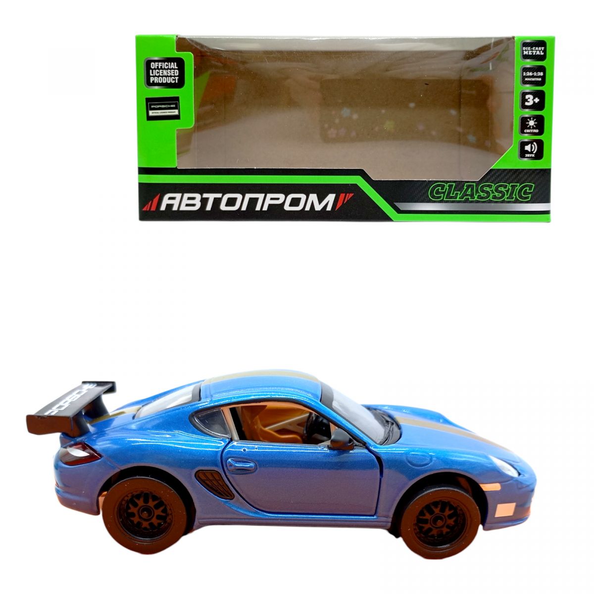 Машина мет.  1:32 Porsche Cayman S, бат. , свет, звук, откр.  двери  фото 1