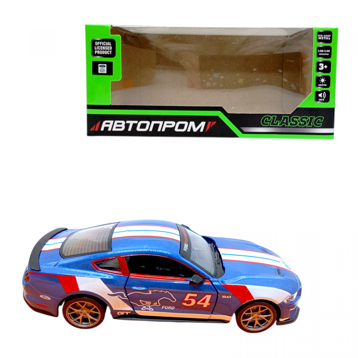 Машинка металева "АВТОПРОМ 1:34 Ford Mustang GT" микс видов  фото 1