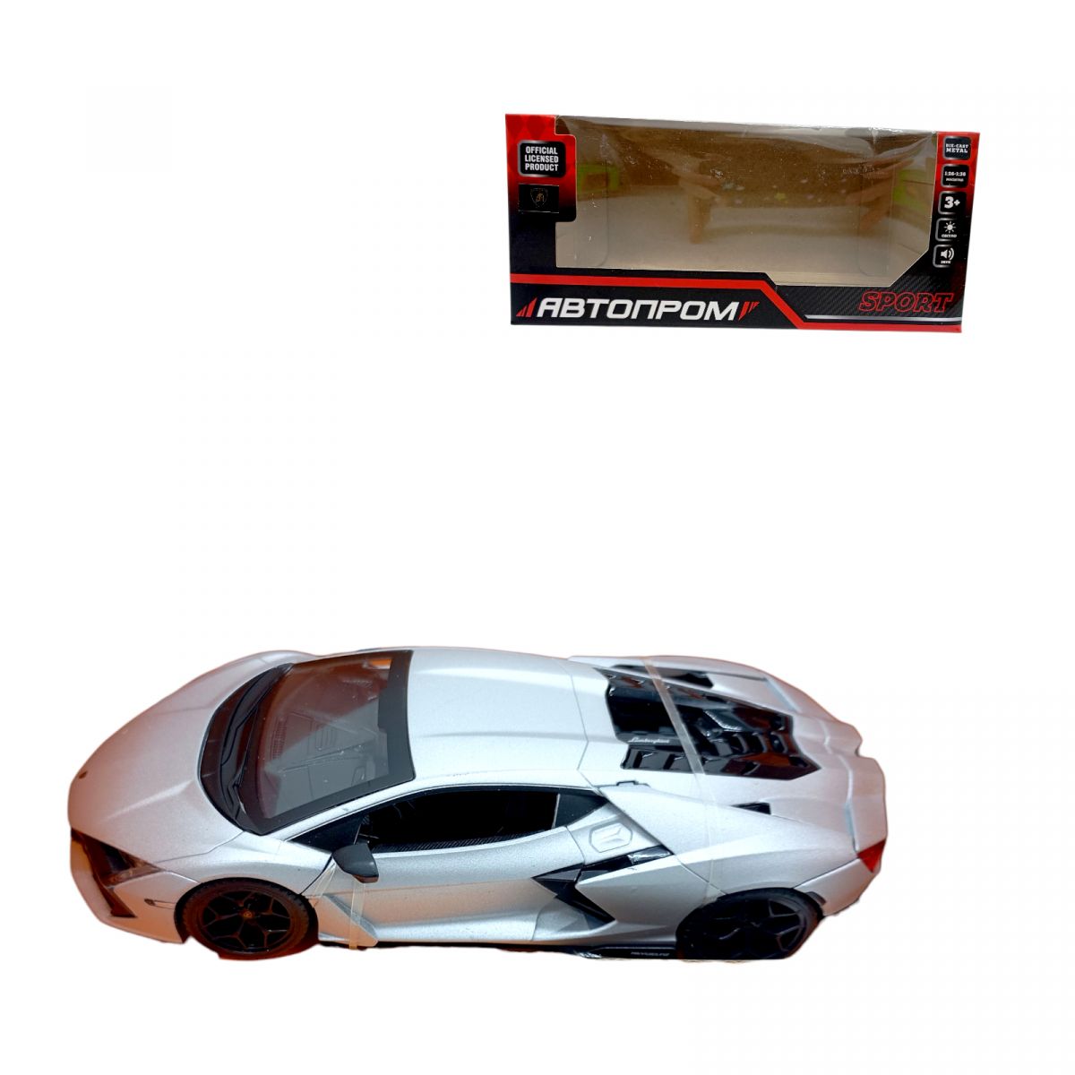 Машина мет.  1:32 Lamborghini Revuelto, батар. , світло, звук, відкр.  двері  фото 1