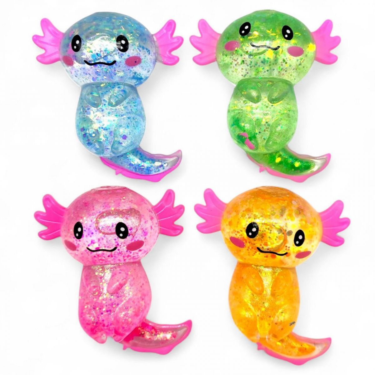 Уцінка.  Антистрес жуйка тягучка Аксолотль (МІКС) - Розірваний, витік  фото 1