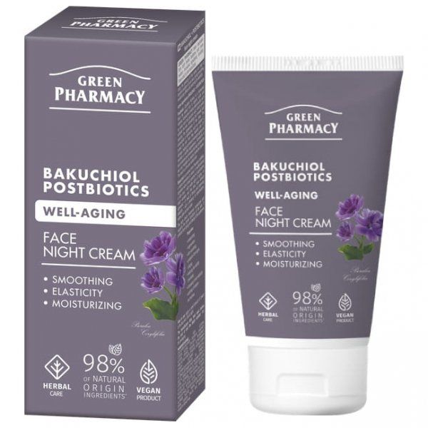 Green Pharmacy Ночной крем для лица Бакучиол + постбиотики, 50мл  фото 1