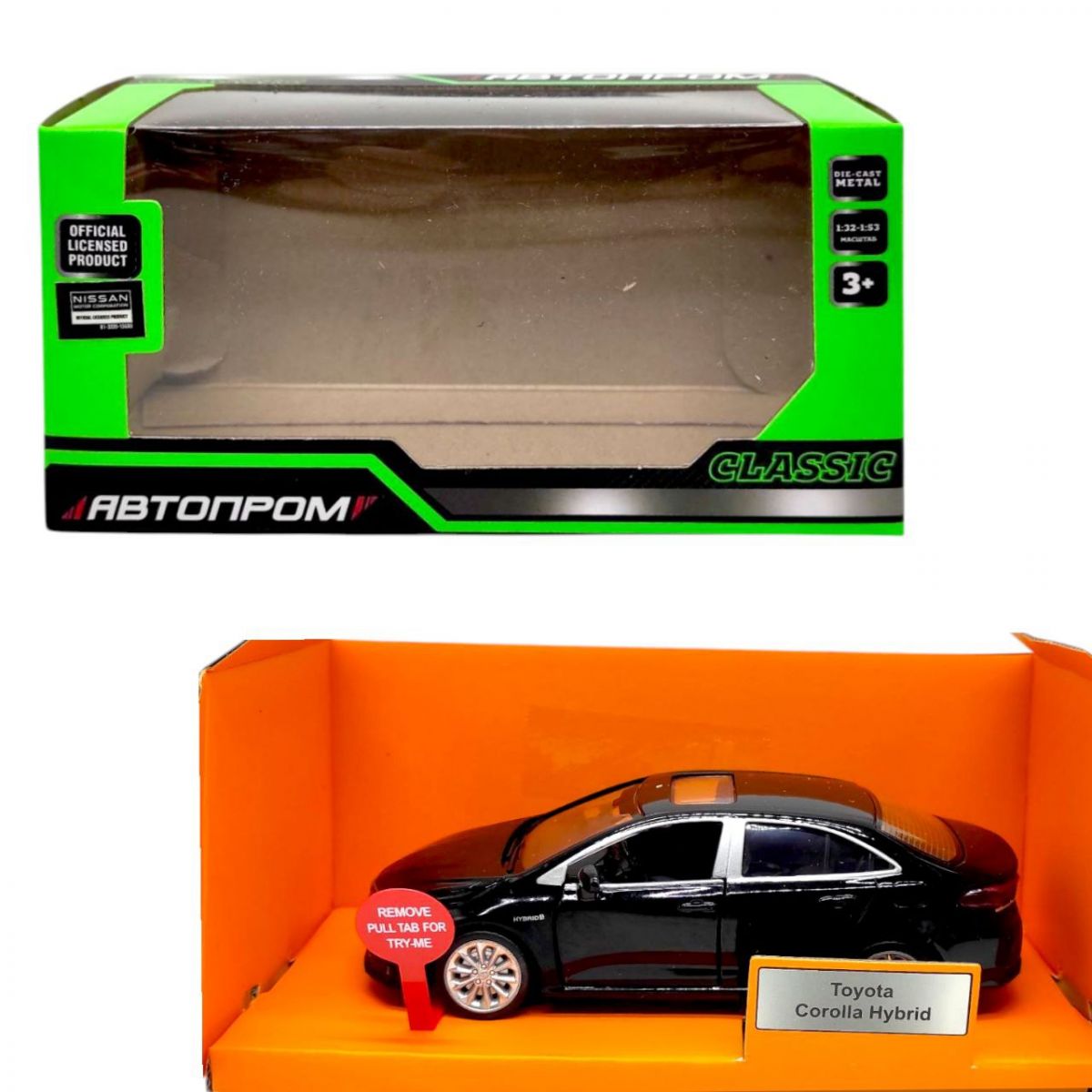 Машинка металева "Автопром: Toyota Corolla Hybrid" (ЧОРНА)  фото 1