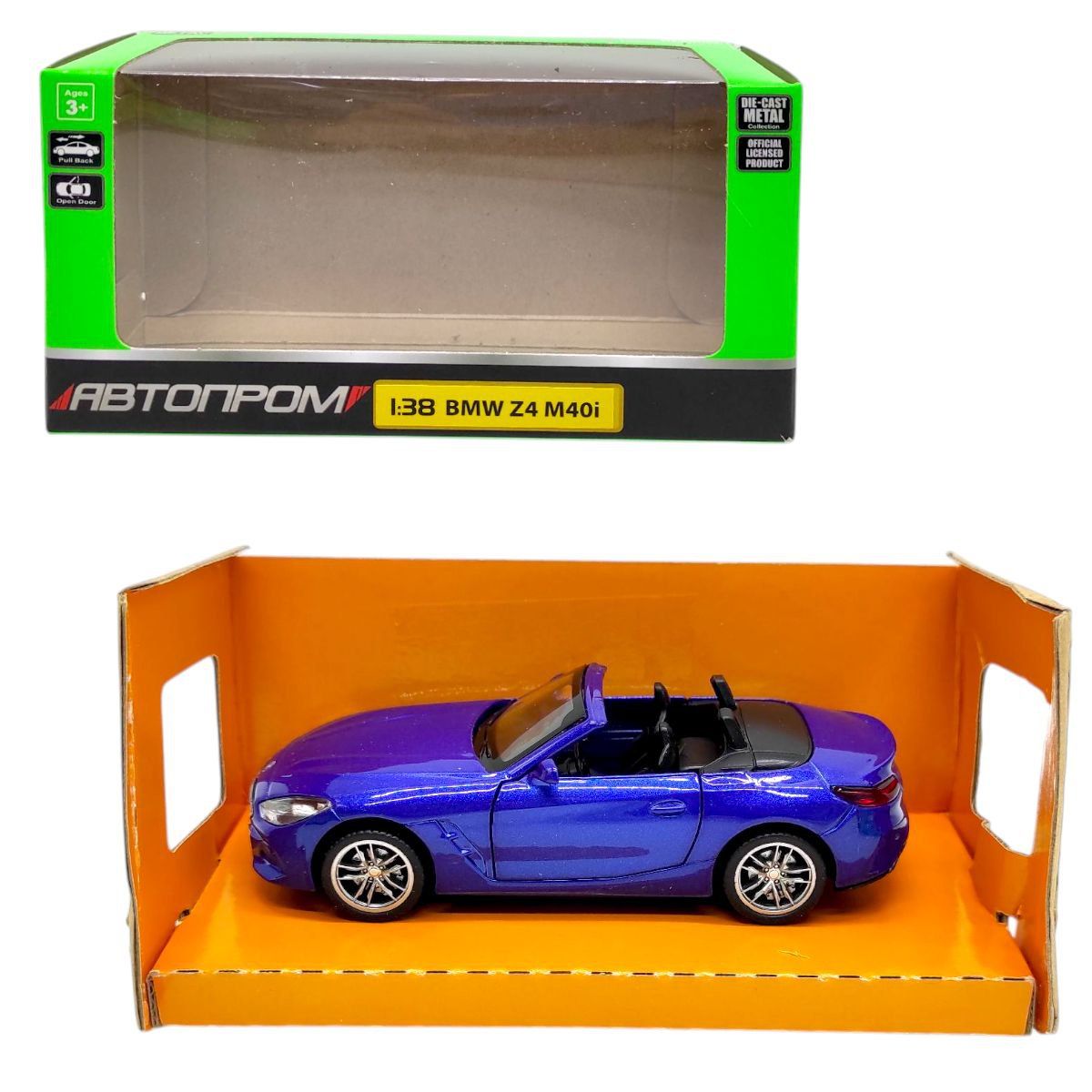 Машинка металева "АВТОПРОМ.  1:38 BMW Z4 M40i" (СИНЯ)  фото 1