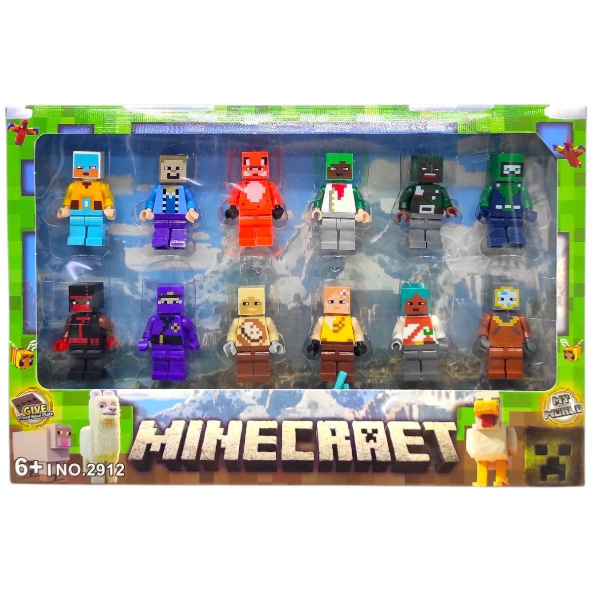 Набір героїв (12 фігурок, висота 4 см, рухливі кінцівки, голова та ноги від’єднуються, зброя, 12 елементів конструктора)  фото 1