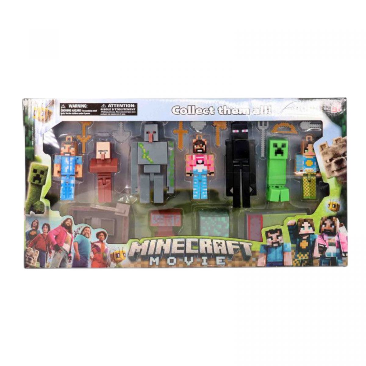 7 героев, аксессуары, оружие, средняя высота фигурки 8 см, в коробке  фото 1