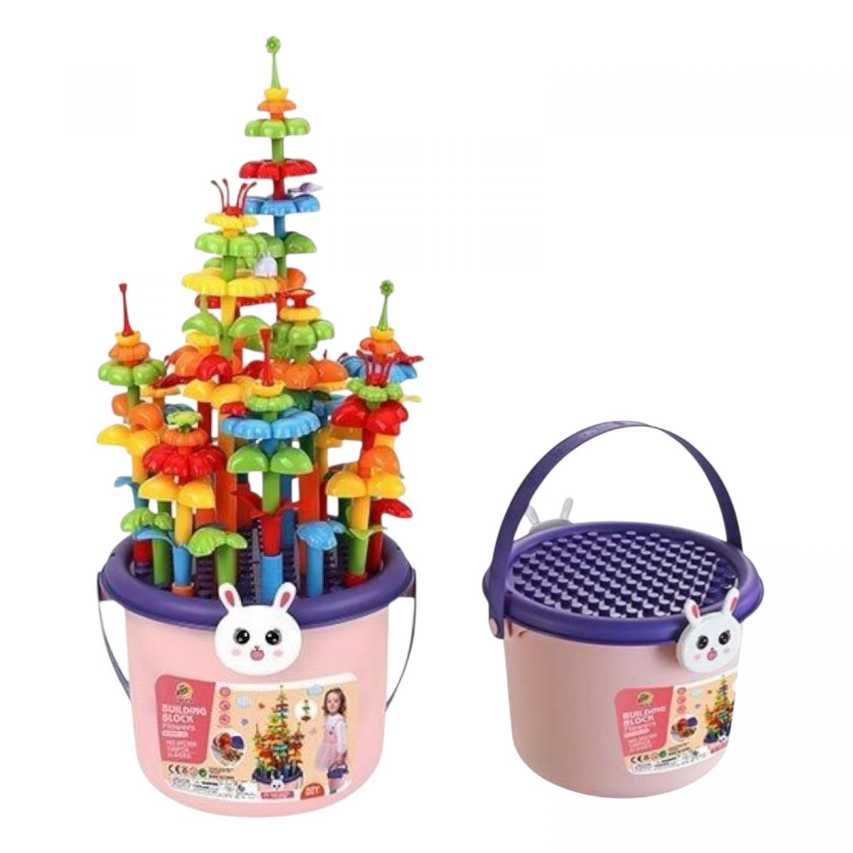 Конструктор “Квітуча галявина”, 156 деталей, наліпки, у відрі  фото 1