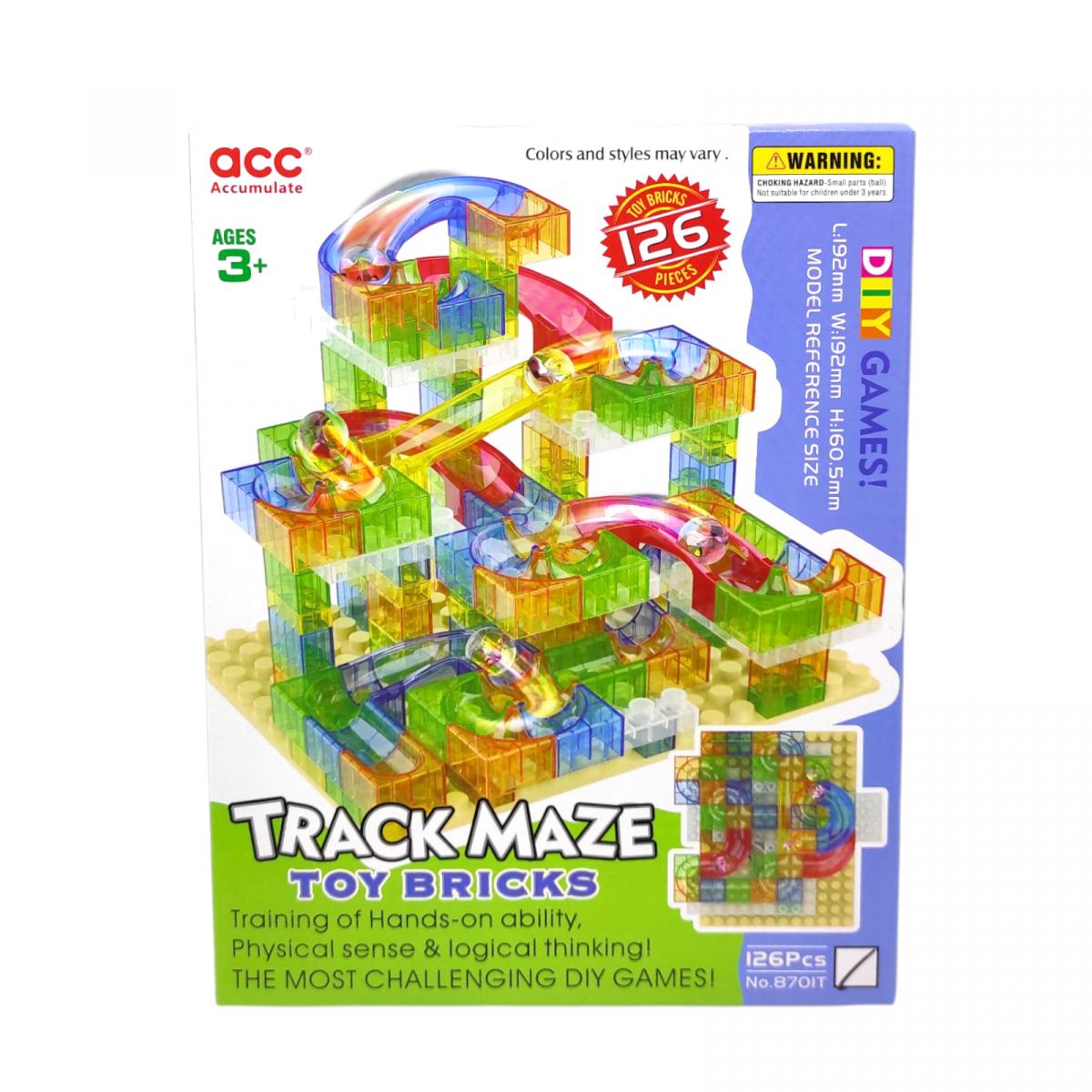 Конструктор (трек з кулькою, 126 дет. , кор. 23,8*4,8*18,3 см)  фото 1