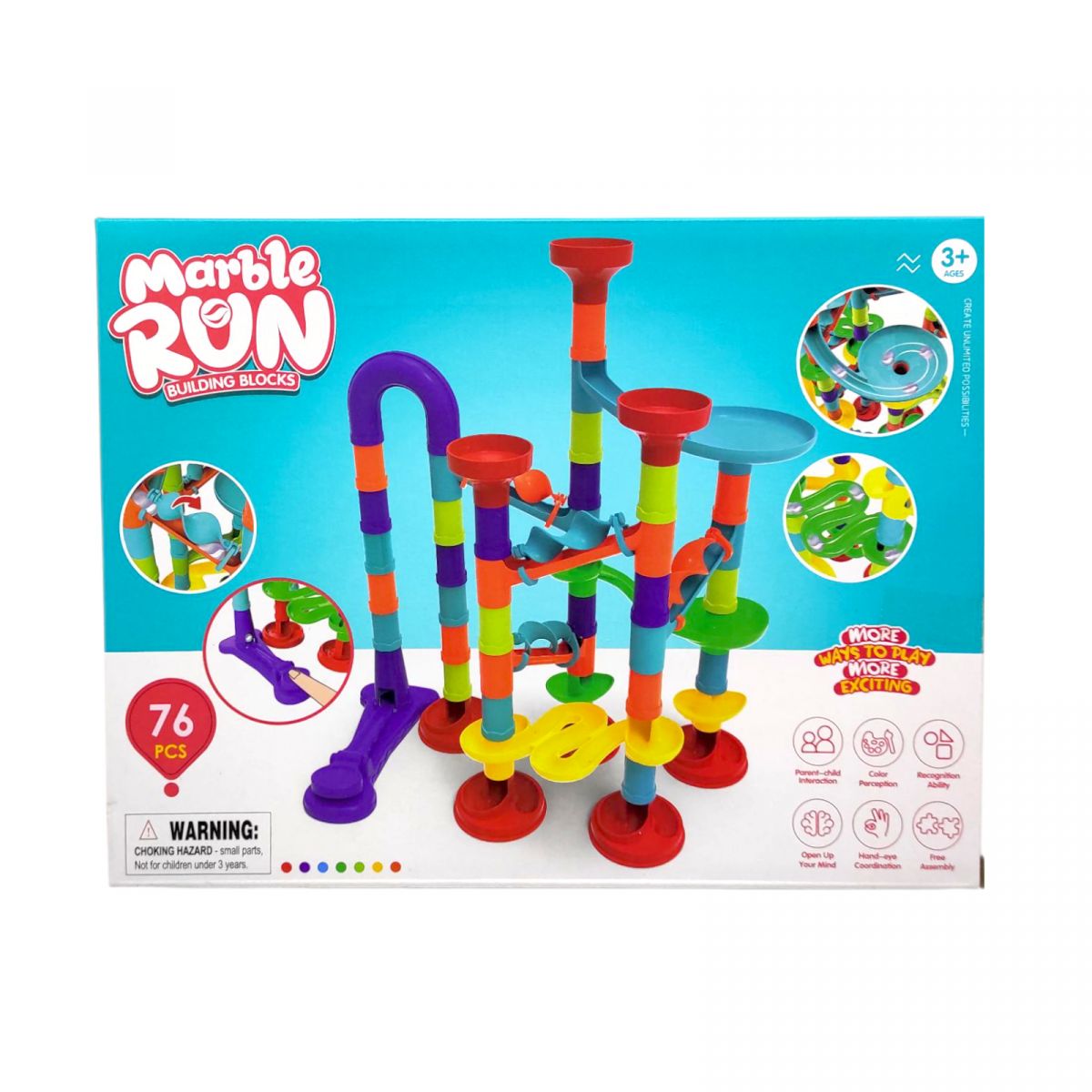 Конструктор "Marble Run" трек с шариком 76 дет кор.  26*7,5*20 см  фото 1