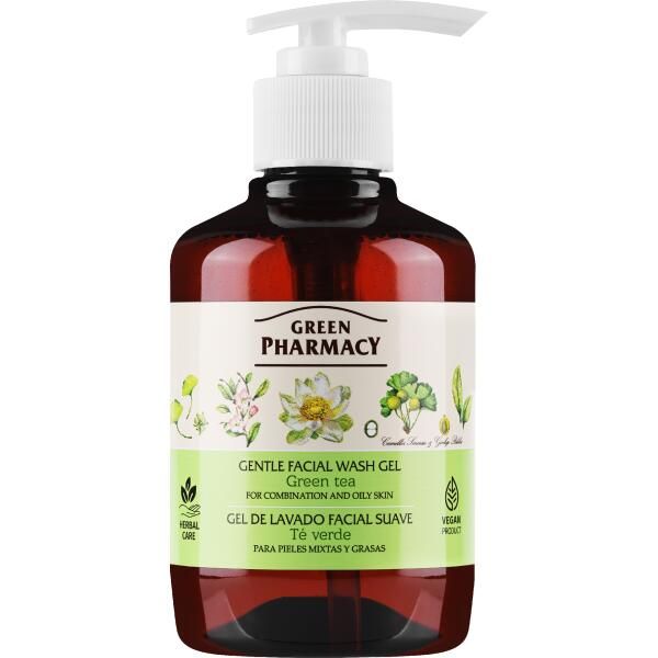Green Pharmacy Гель для умывания Нежный Зеленый чай и гинкго билоба, 270мл  фото 1