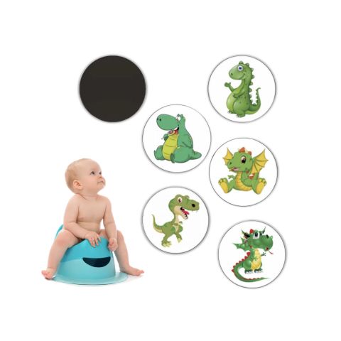 Наліпки для привчання дитини до горщика Діно (5 шт. )  фото 1