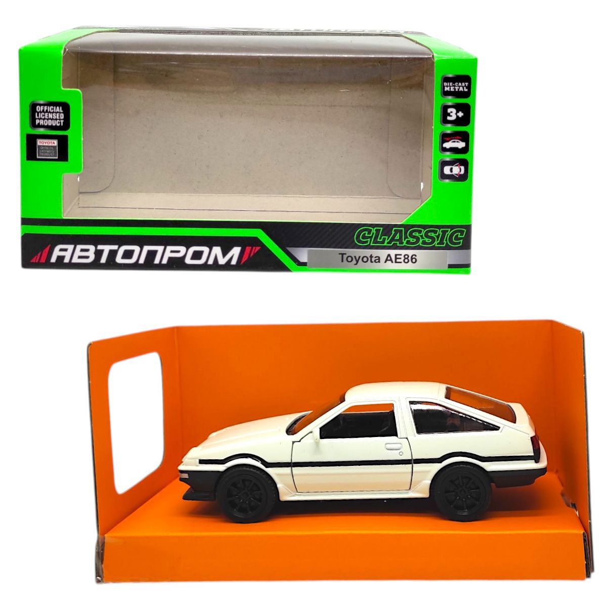 Машинка металева "АВТОПРОМ.  Toyota AE86" (БІЛА)  фото 1