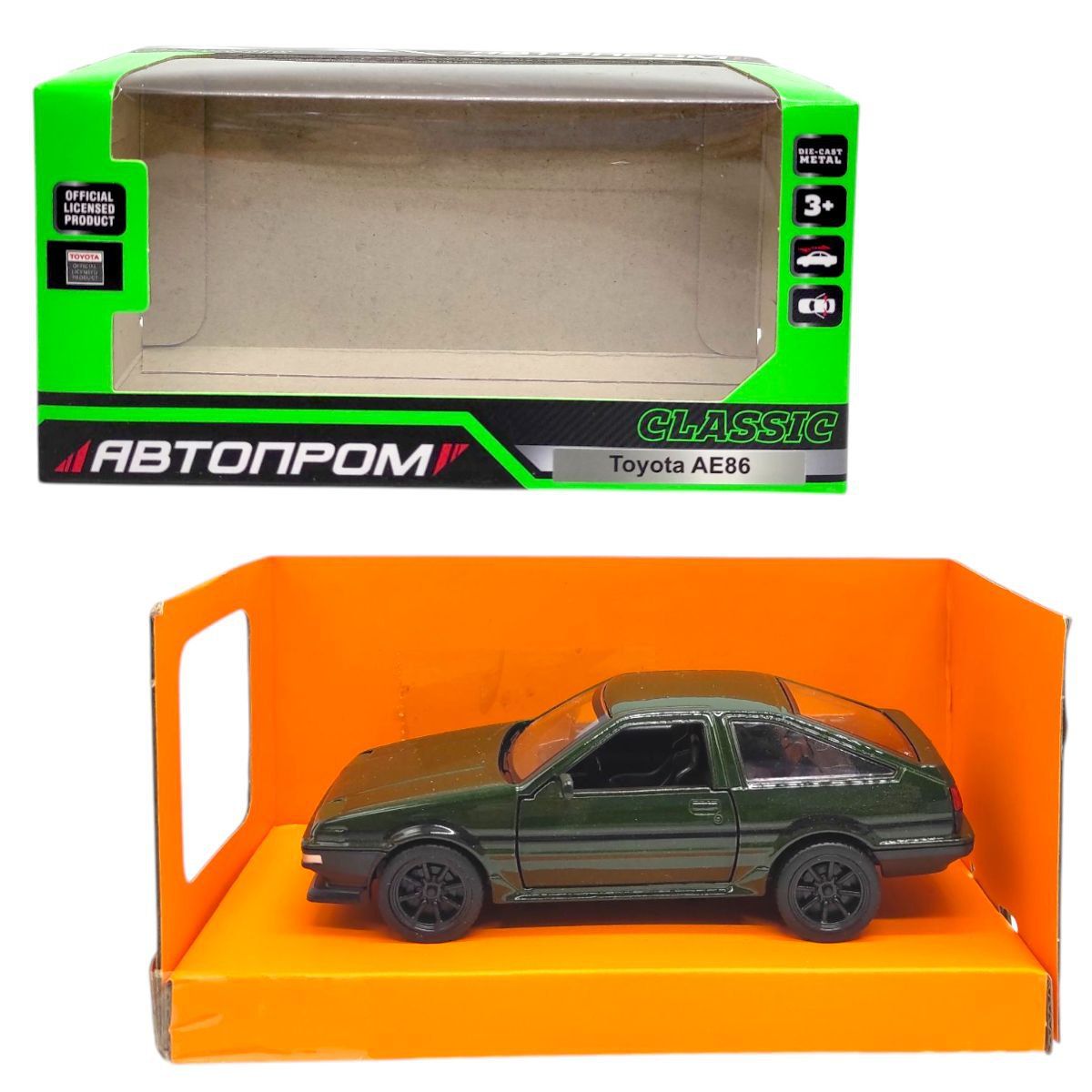 Машинка металева "АВТОПРОМ.  Toyota AE86" (ЗЕЛЕНА)  фото 1