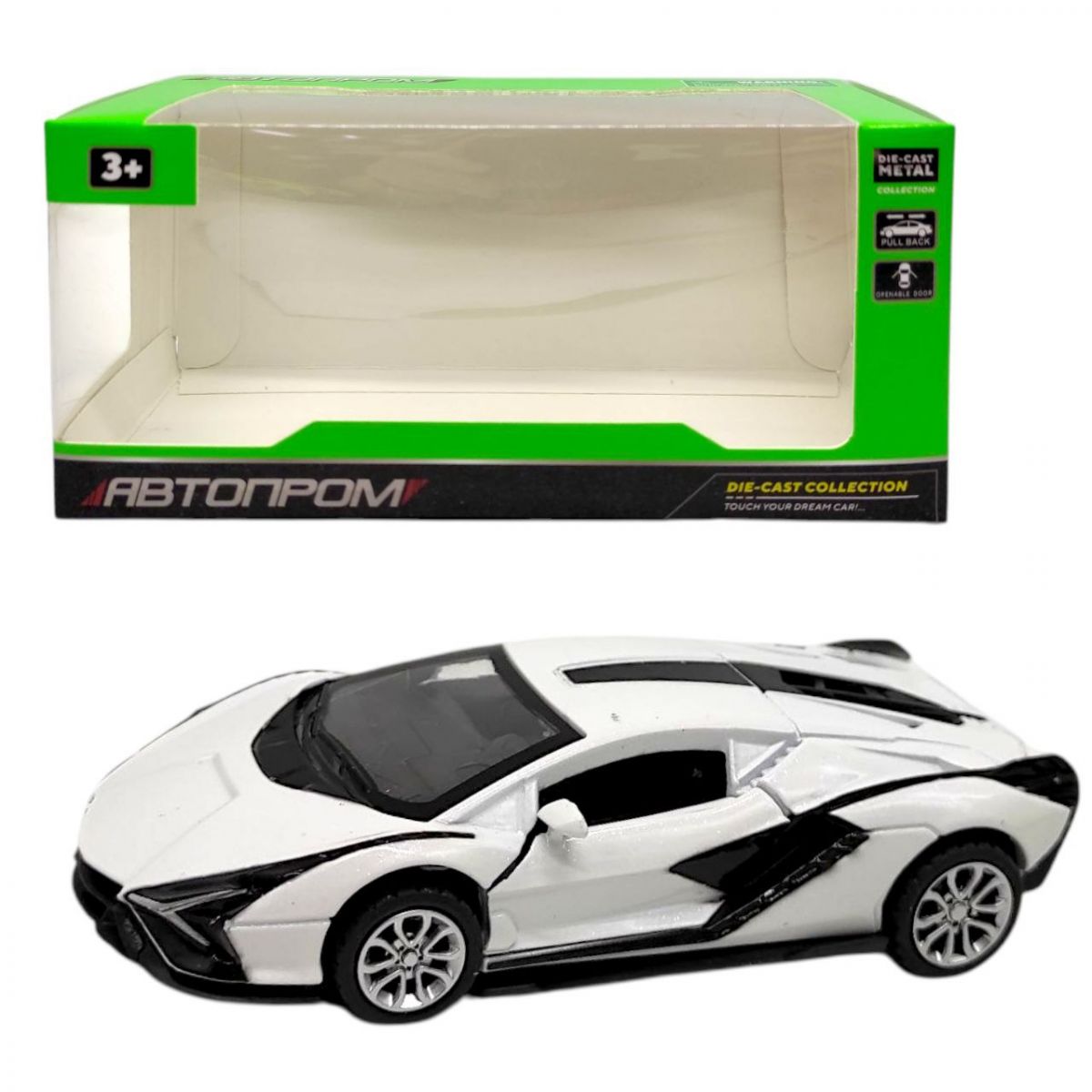 Машинка металева "АВТОПРОМ.  LAMBORGINI VIENO" (БІЛА)  фото 1