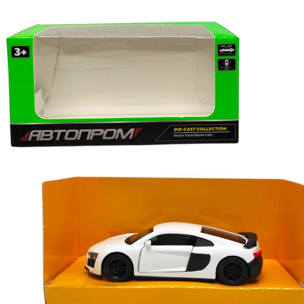 Машинка металева "АВТОПРОМ.  AUDI R8" (БІЛА)  фото 1