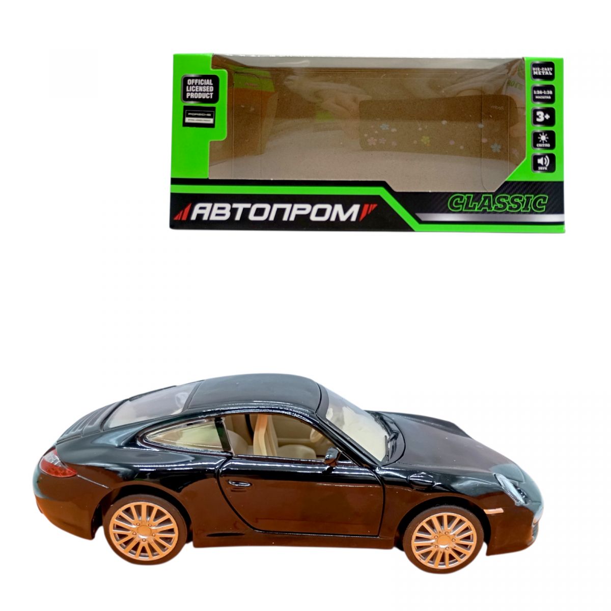 Машина мет.  1:32  Porsche 911 Carrera S (ЧОРНИЙ)  фото 1