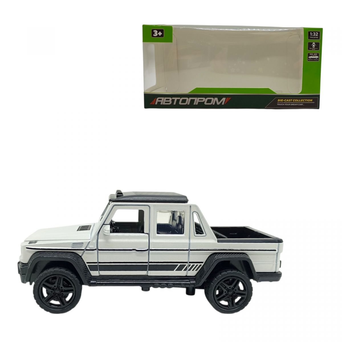 машина металева 1:32 G-WAGON PICUP (БІЛИЙ)  фото 1