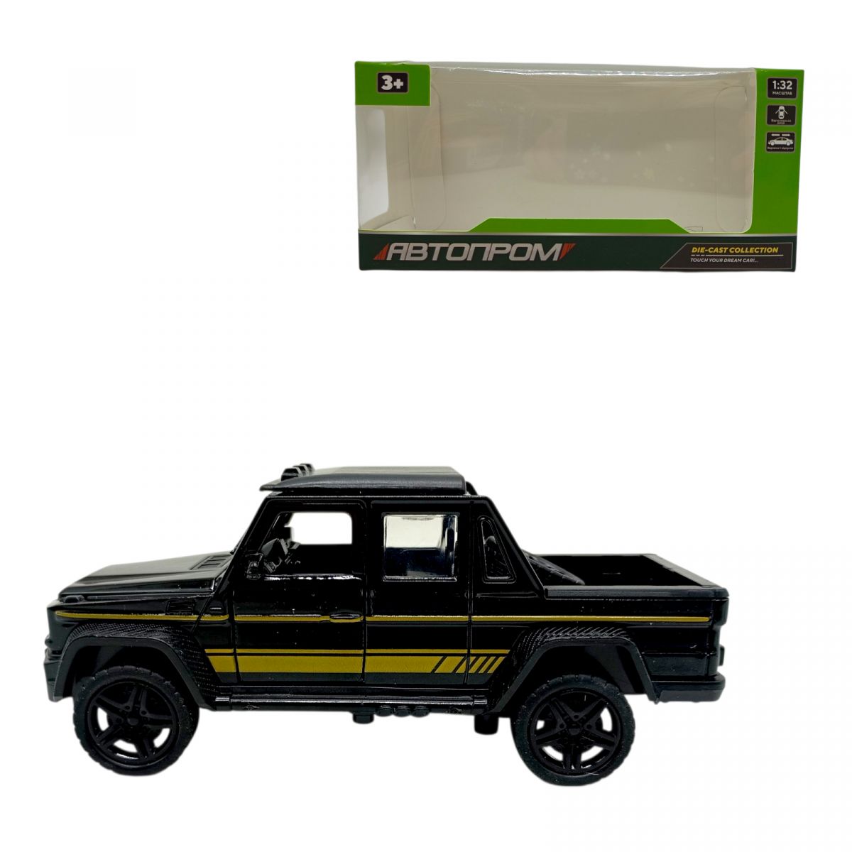 машина металева 1:32 G-WAGON PICUP (ЧОРНИЙ)  фото 1