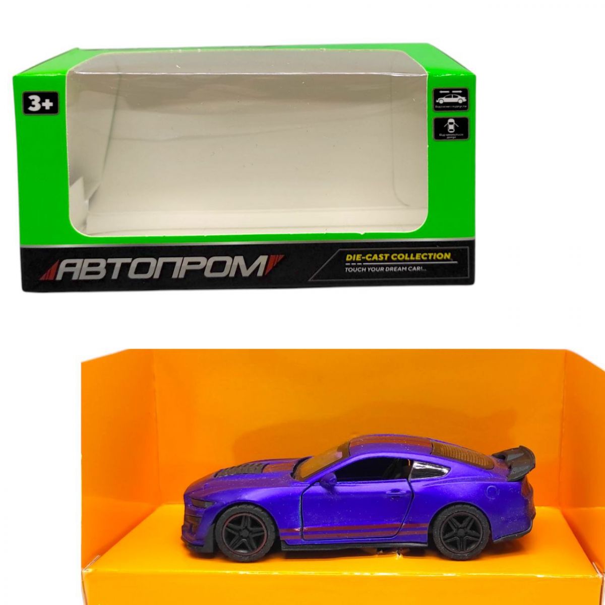 Машинка металева "АВТОПРОМ.  1:43 MUSTANG " (СИНІЙ)  фото 1