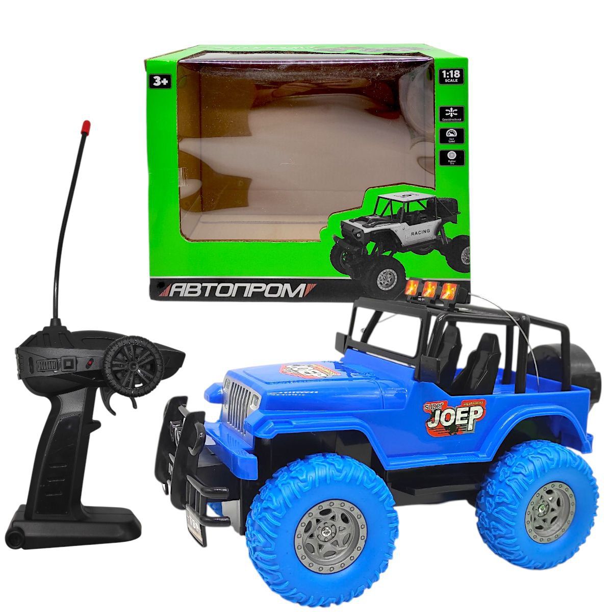 Машина на радіокеруванні "АВТОПРОМ.  ДЖИП" (СИНІЙ)  фото 1