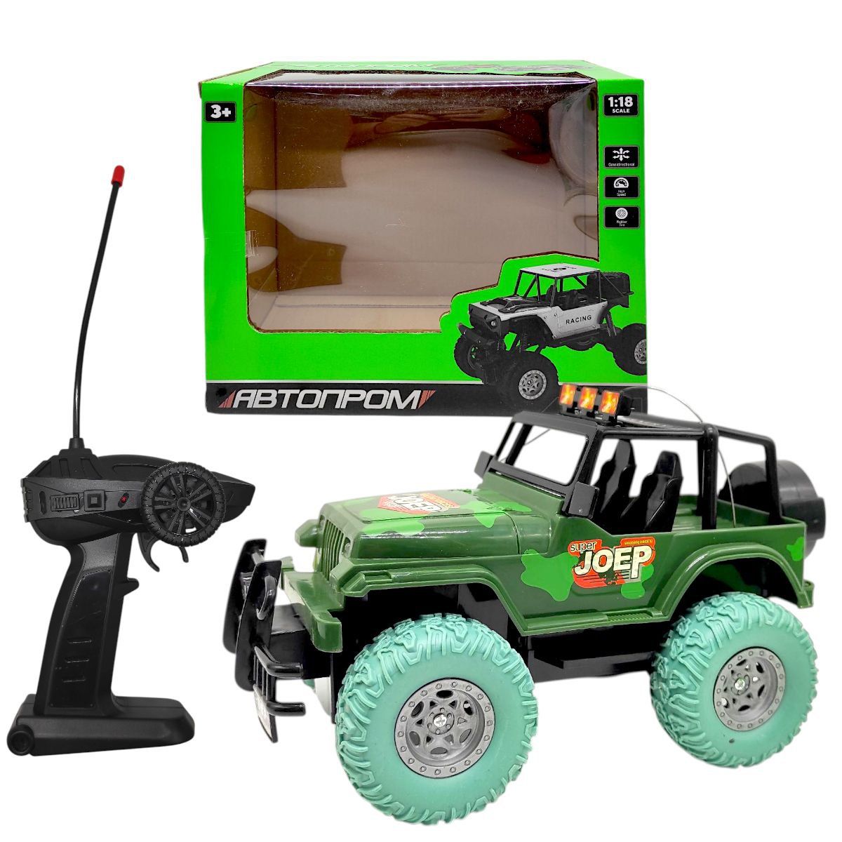 Машина на радіокеруванні "АВТОПРОМ.  ДЖИП" (ЗЕЛЕНИЙ)  фото 1