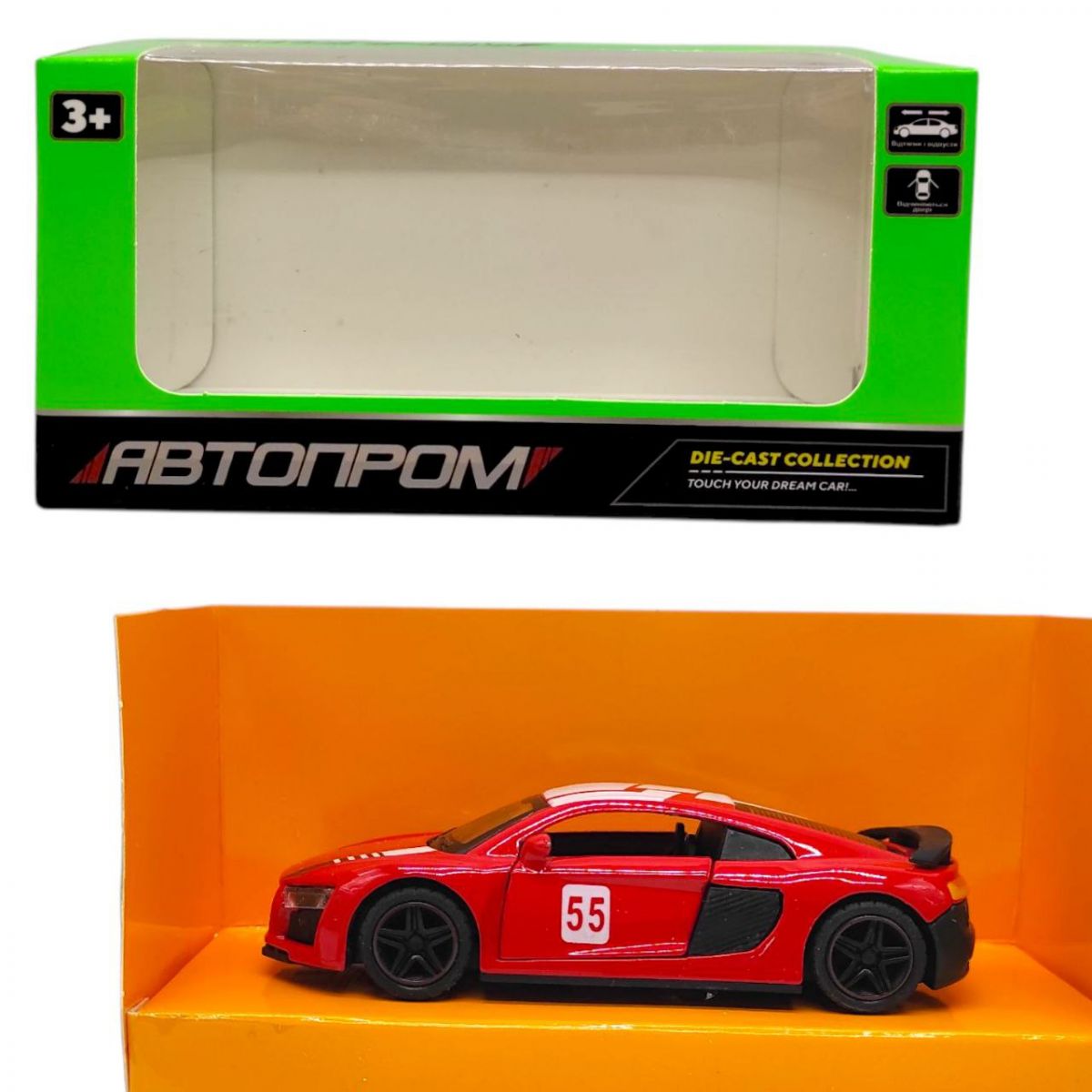 Машинка металева "АВТОПРОМ AUDI R8" (ЧЕРВОНА)  фото 1