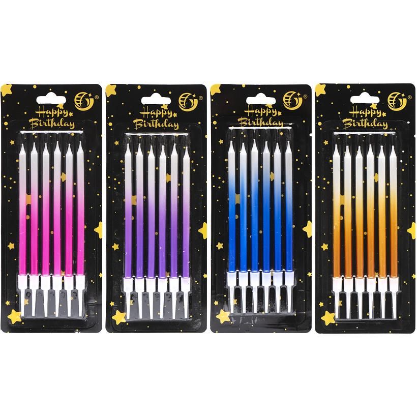 Набір свічок для торта, 6 шт (мікс)  фото 1