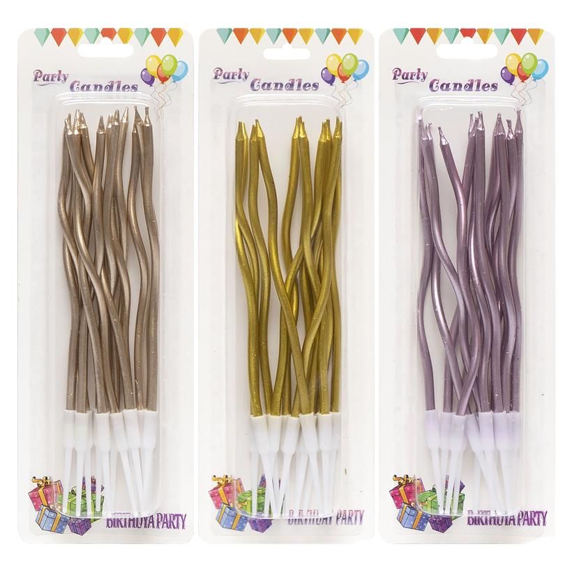 Набір свічок для торта, 12 шт (мікс)  фото 1