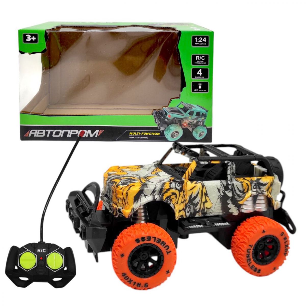 Машинка на радіокеруванні "Джип" (ПОМАРАНЧЕВИЙ)  фото 1