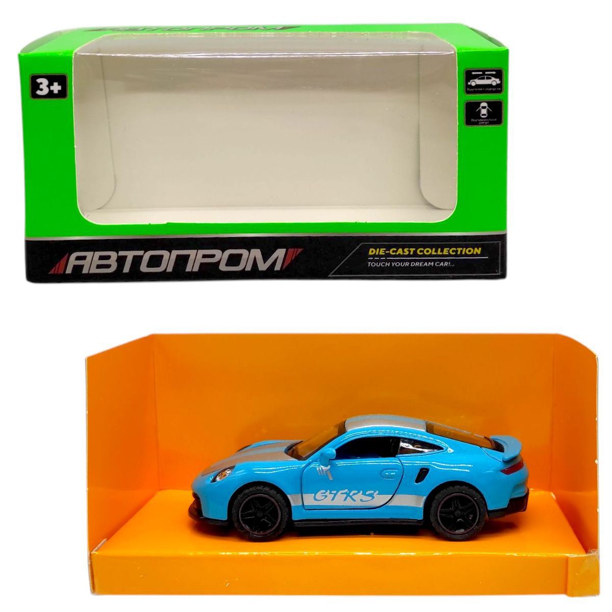 Машинка металева "АВТОПРОМ.  PORSCHE" (БЛАКИТНИЙ)  фото 1