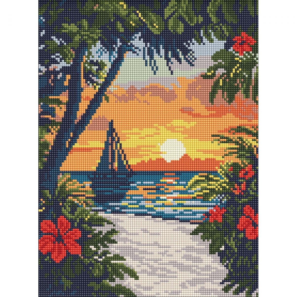 Алмазна мозаїка "Краса тропіків" 30х40 см  фото 1