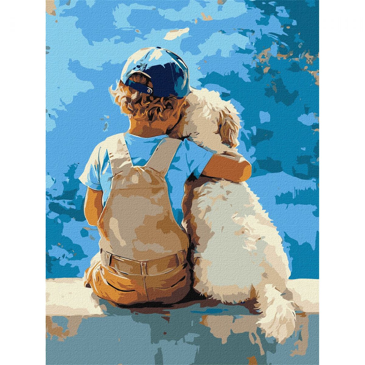 Картина за номерами "Хлопчик та пес" 30x40 см  фото 1