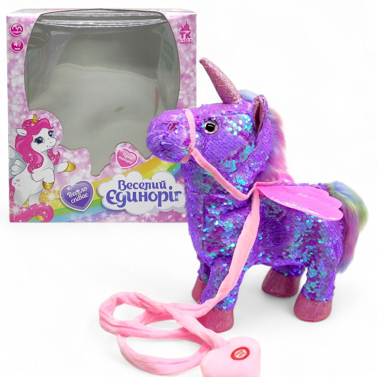 Интерактивная игрушка "Веселый единорог", поет, танцует (ФИОЛЕТОВЫЙ)  фото 1