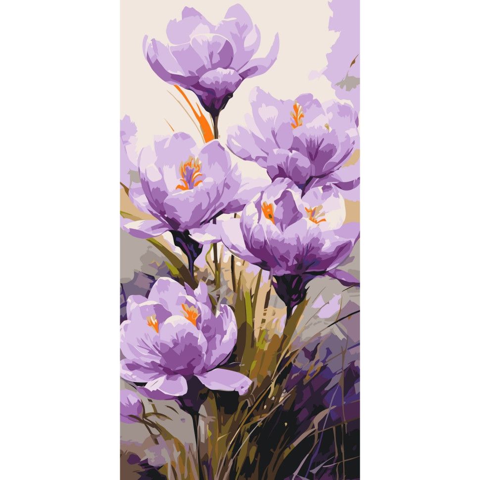 Картина за номерами "Крокуси" 40х80 см  фото 1